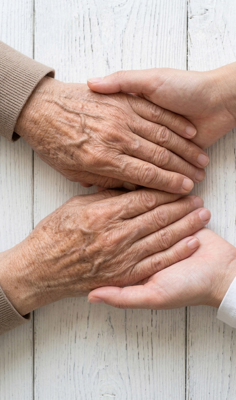 A pair of aging hands.